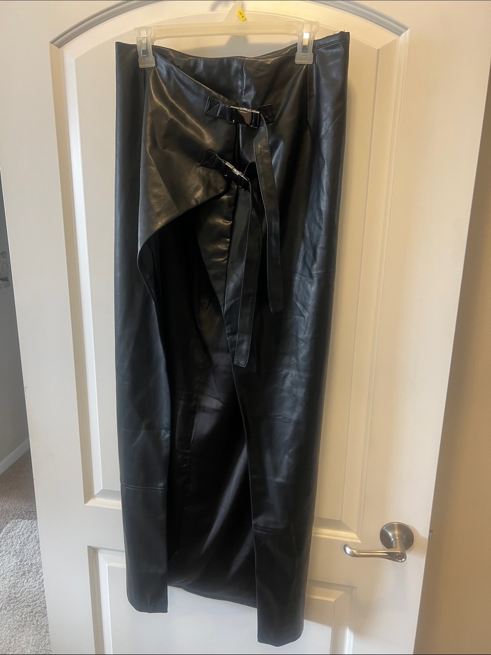 naked wardrobe Black Faux Leather Skirt